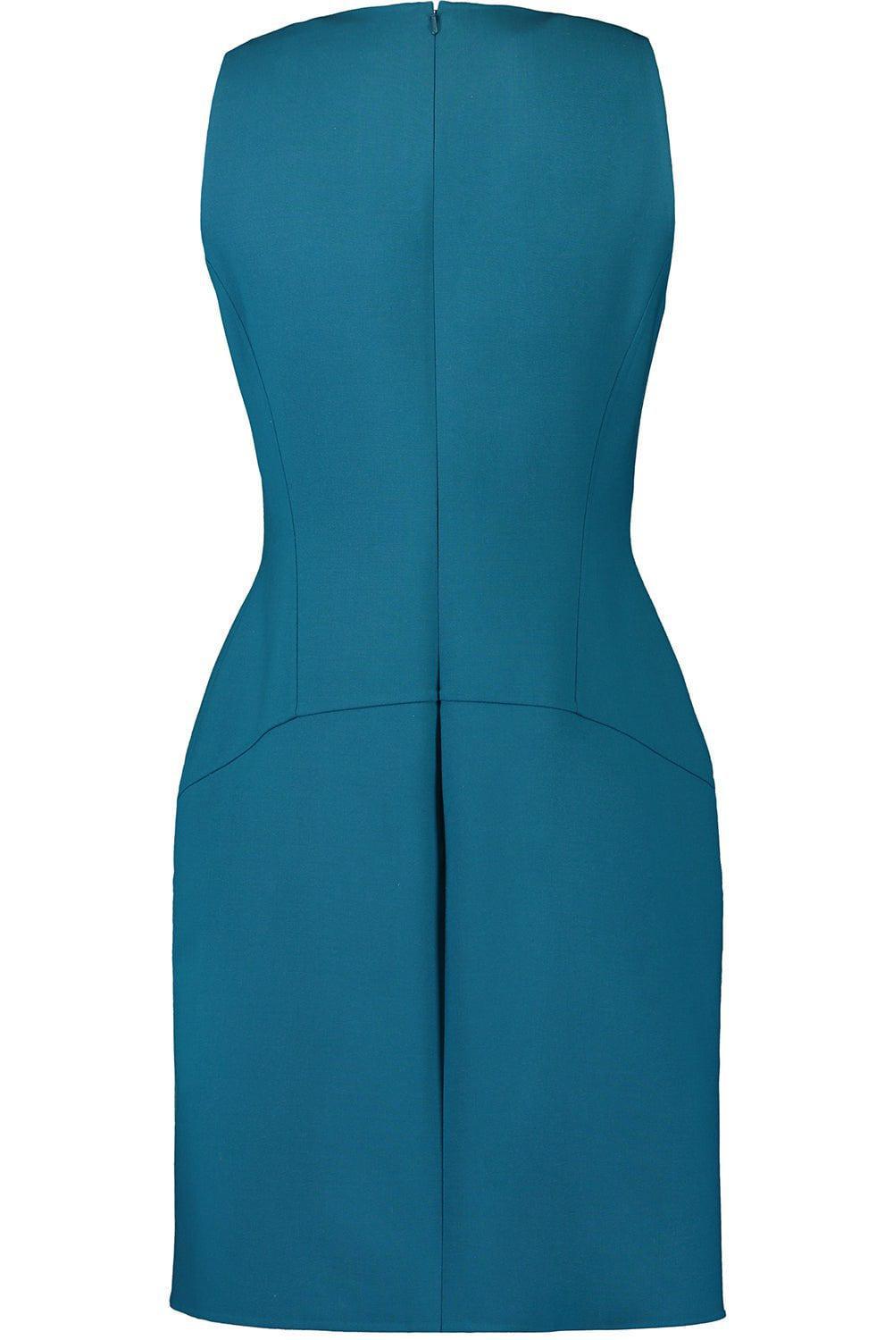 OSCAR DE LA RENTA-Sleeveless Two Pocket Dress-PETROL