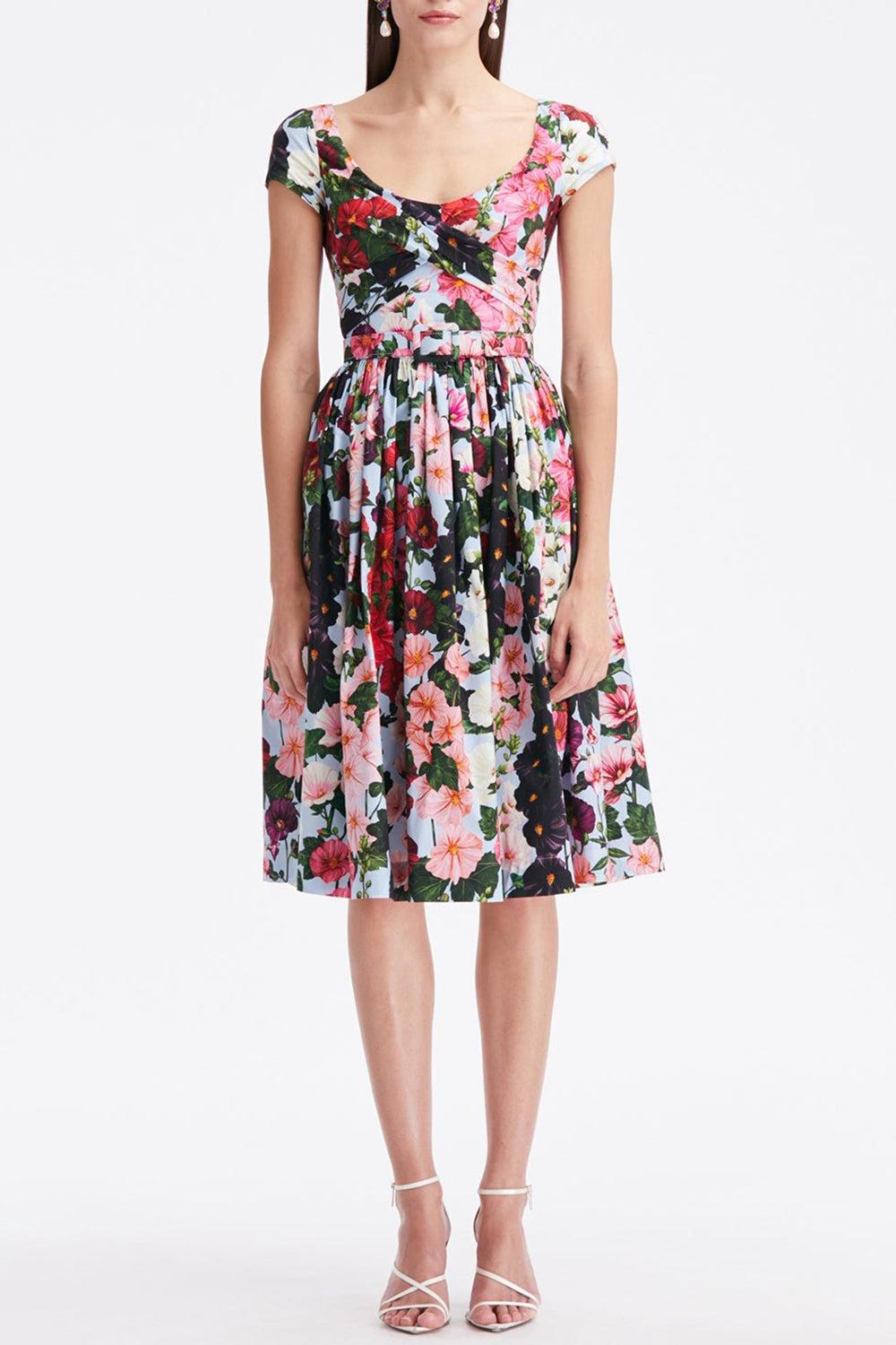 OSCAR DE LA RENTA-Scoopneck Midi Dress-