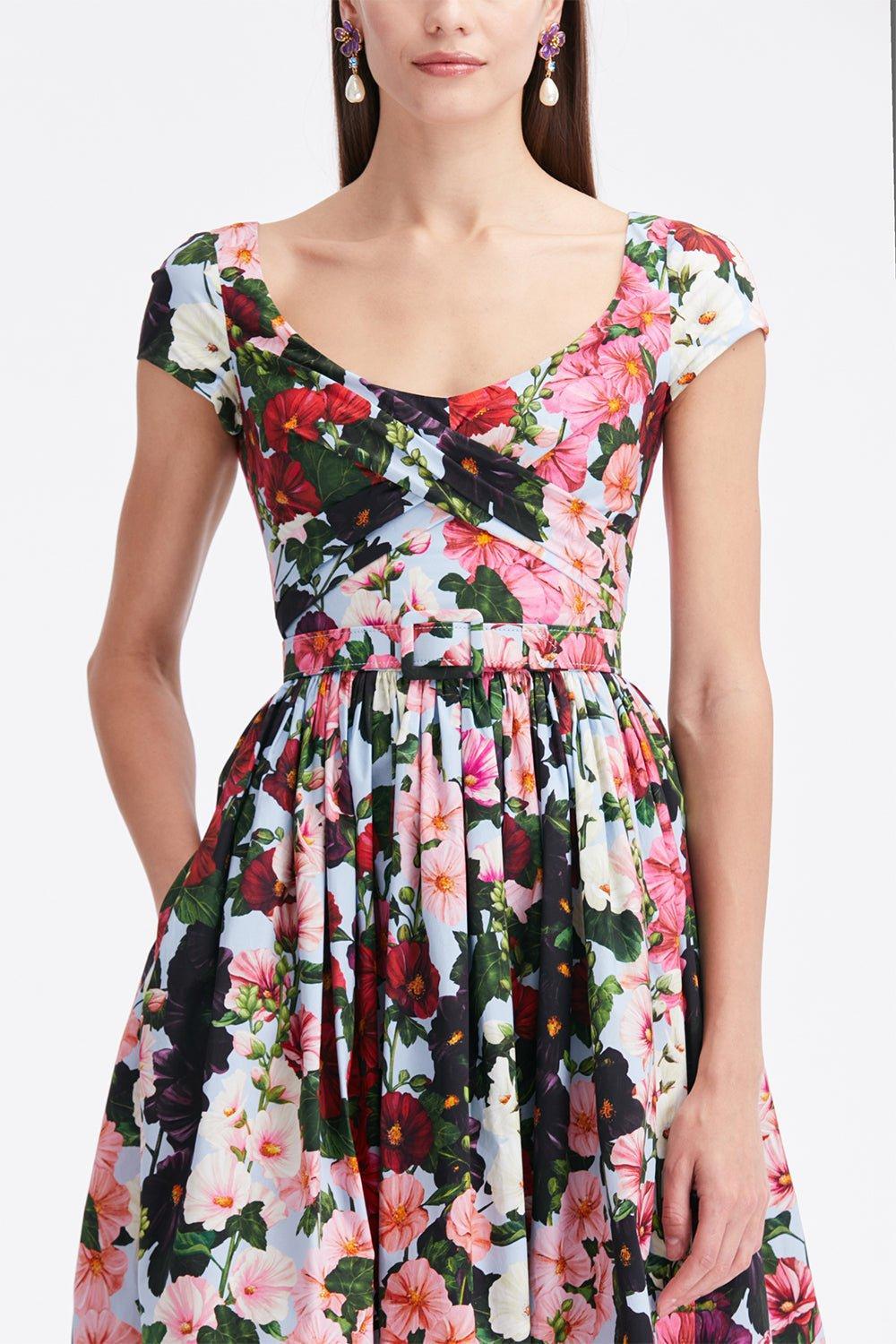 OSCAR DE LA RENTA-Scoopneck Midi Dress-