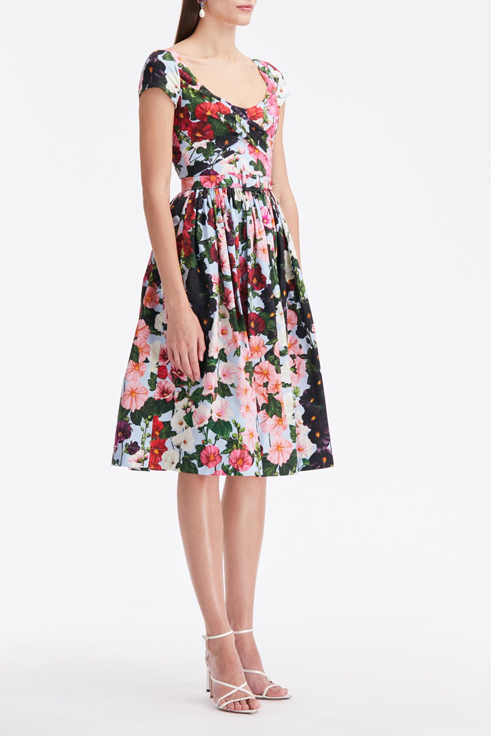 OSCAR DE LA RENTA-Scoopneck Midi Dress-