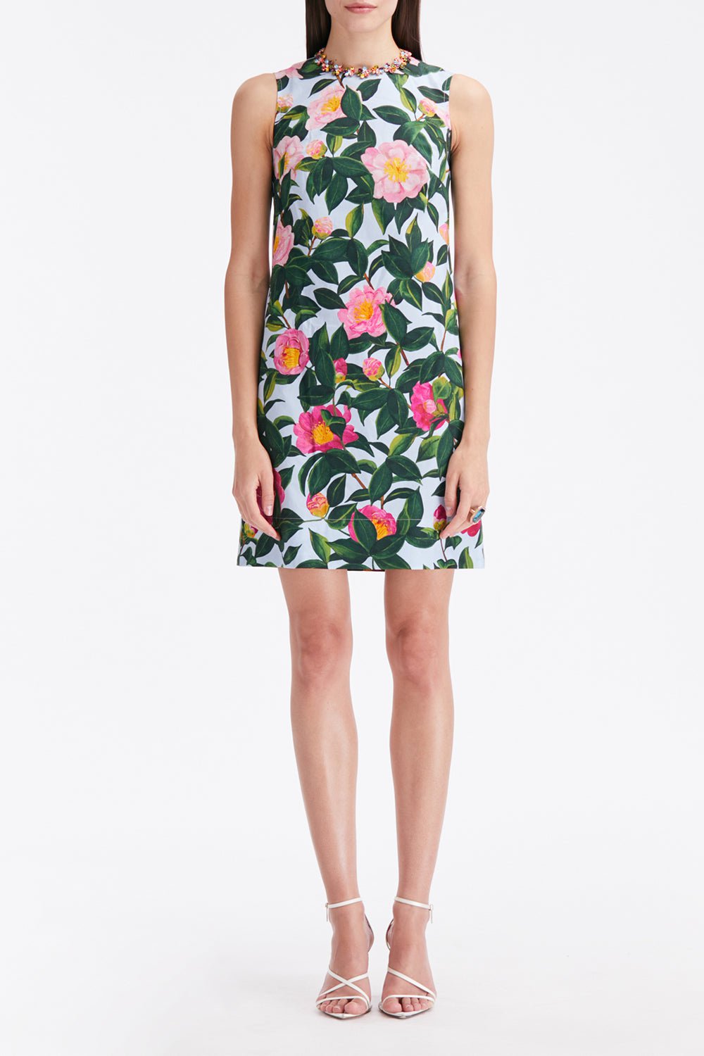 OSCAR DE LA RENTA-Camellia Shift Mini Dress-