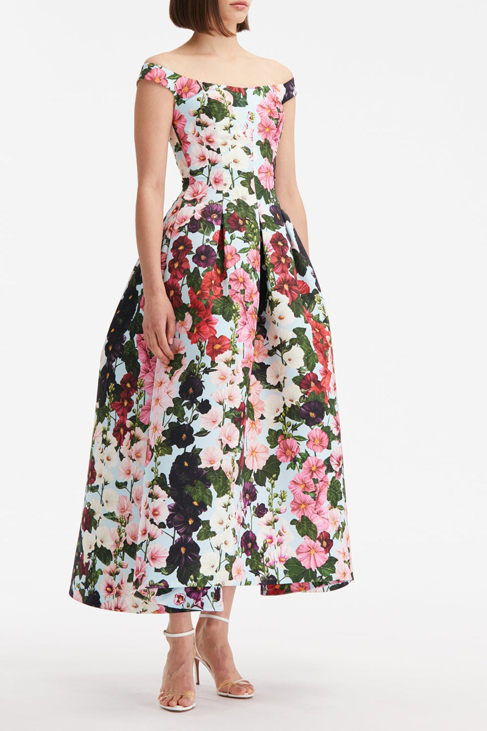 Off Shoulder Tea Length Dress