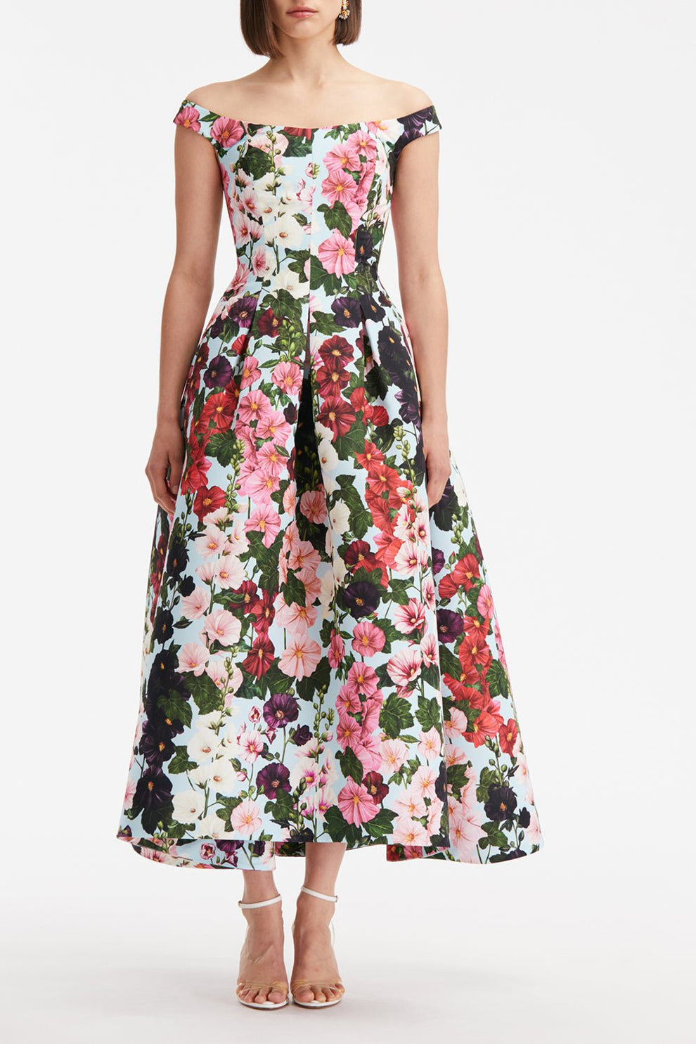 Off Shoulder Tea Length Dress