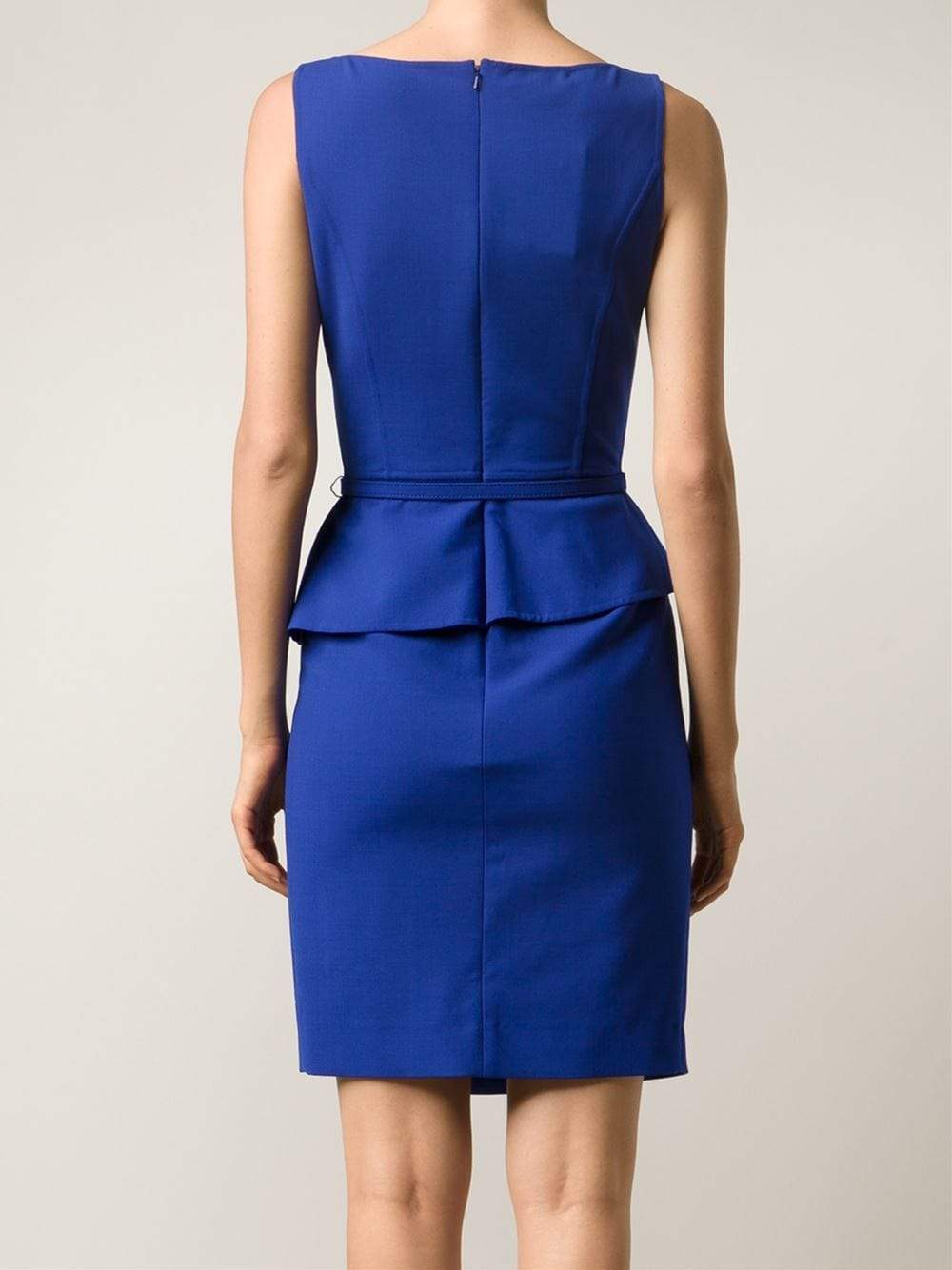 OSCAR DE LA RENTA-Bateau Neck Peplum Dress-