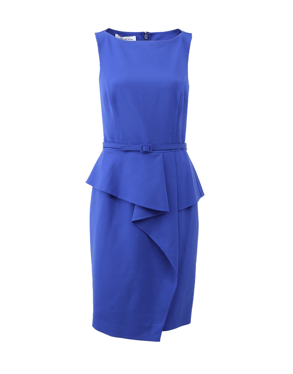 OSCAR DE LA RENTA-Bateau Neck Peplum Dress-