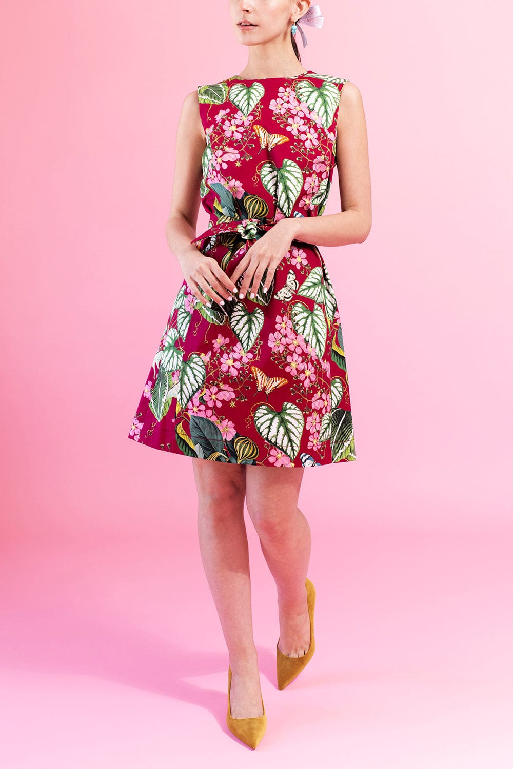 OSCAR DE LA RENTA-Botanical Cotton Twill Dress-
