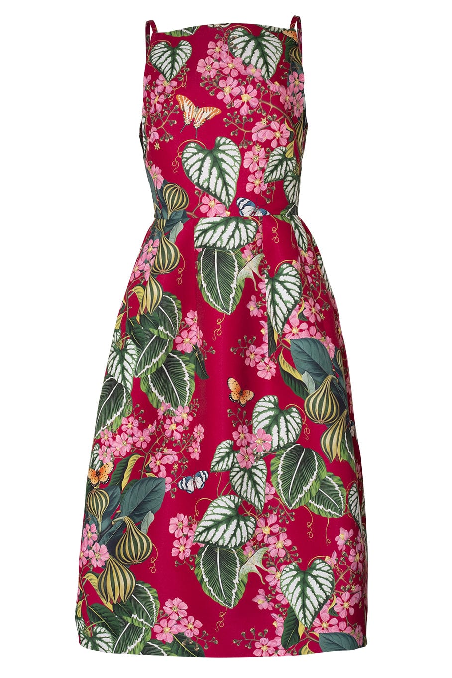 OSCAR DE LA RENTA-Sleeveless Mixed 2 Pocket Faille-RUBYMULT
