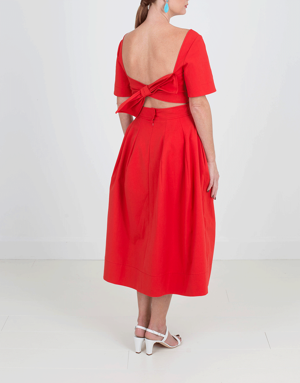 OSCAR DE LA RENTA-Midi Dress-SCARLET