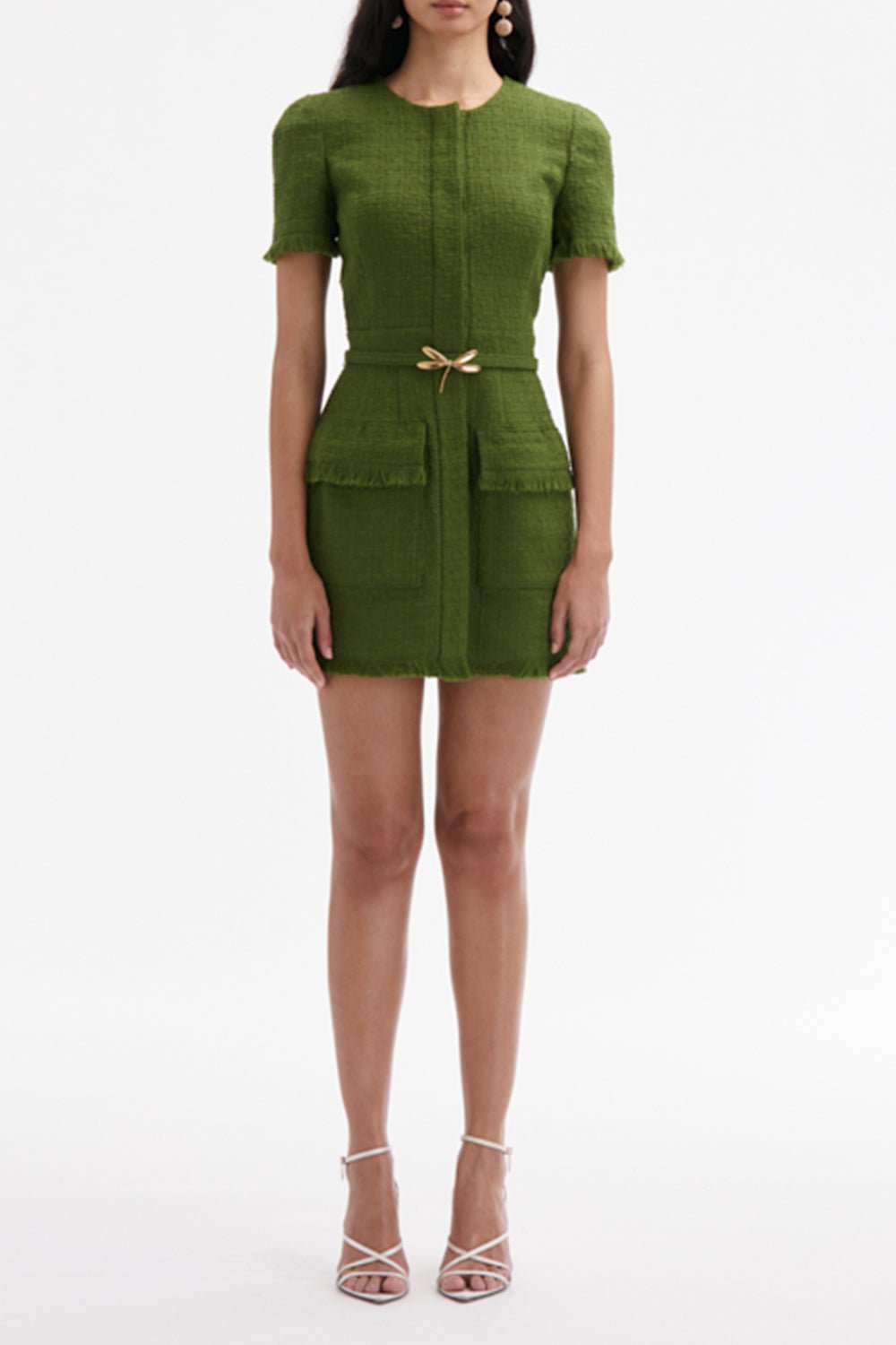 OSCAR DE LA RENTA-Short Sleeve Pocket Dress-