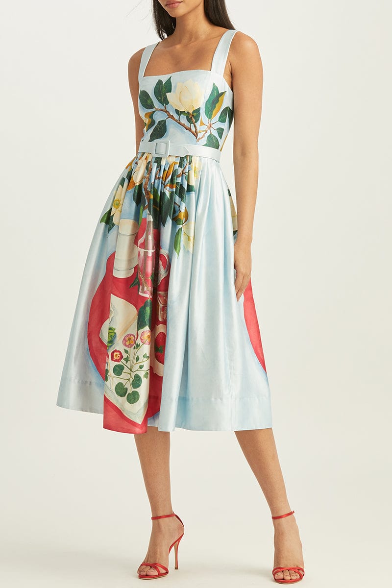 OSCAR DE LA RENTA-Painted Mikado Tank Dress-