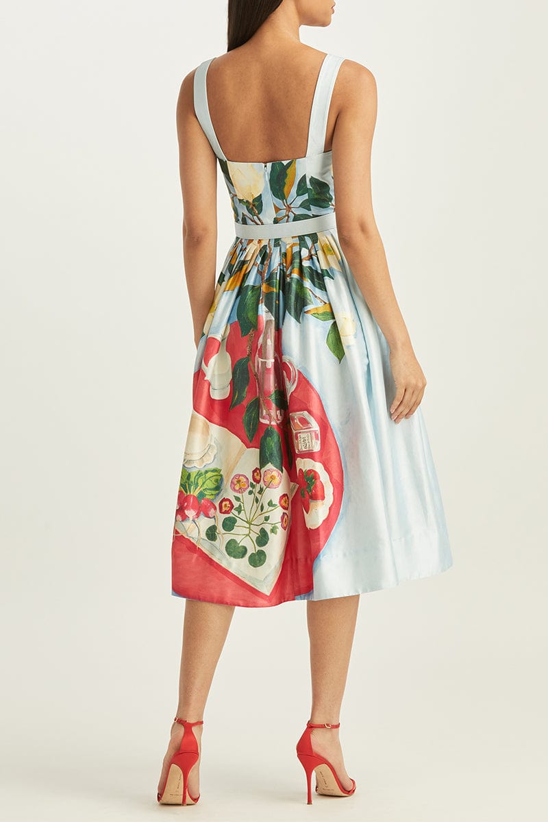 OSCAR DE LA RENTA-Painted Mikado Tank Dress-