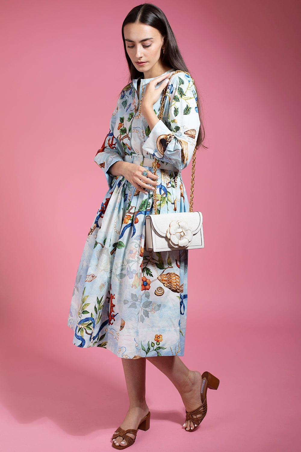 OSCAR DE LA RENTA-Zip Front Pietre Dure Dress-
