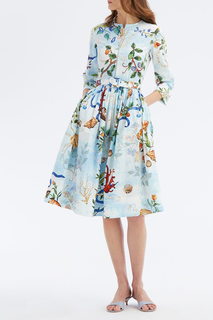 OSCAR DE LA RENTA-Zip Front Pietre Dure Dress-