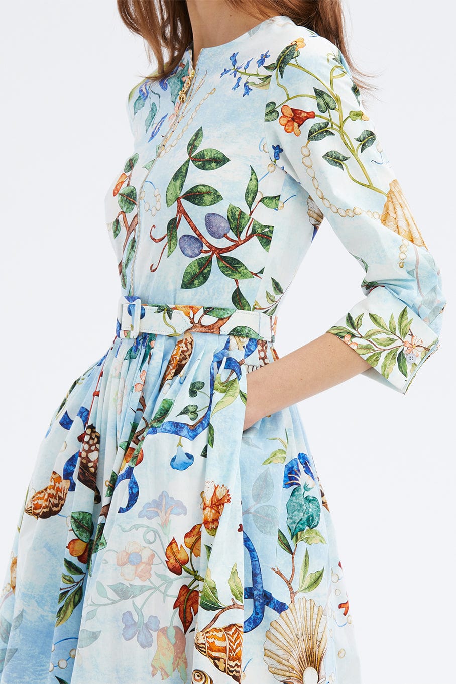 OSCAR DE LA RENTA-Zip Front Pietre Dure Dress-