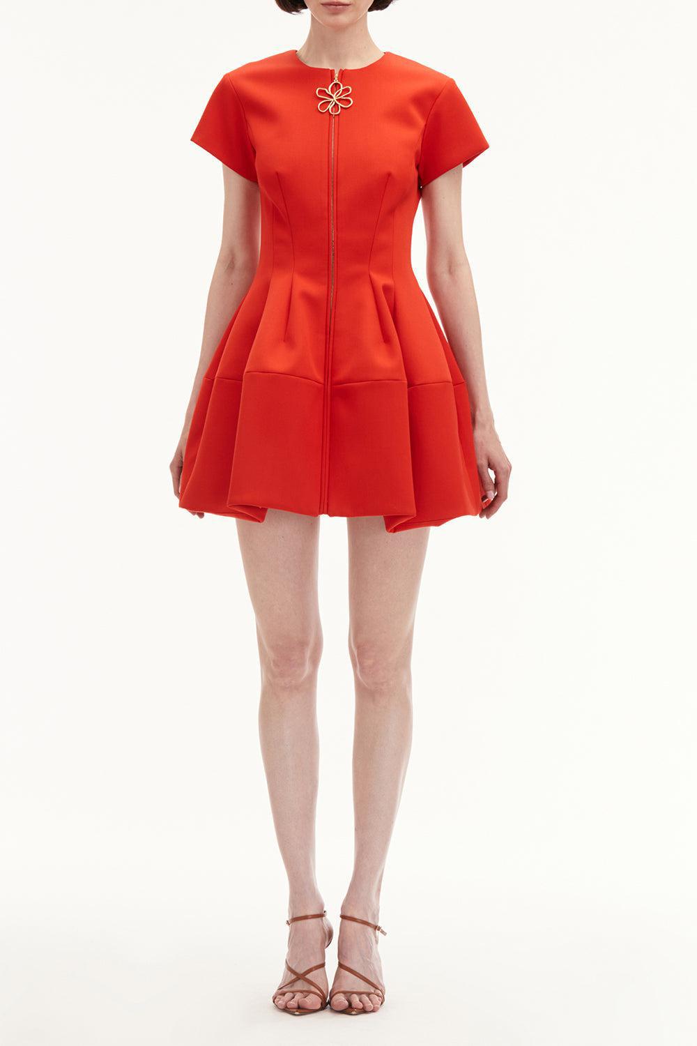 OSCAR DE LA RENTA-Cap Sleeve Mini Dress-