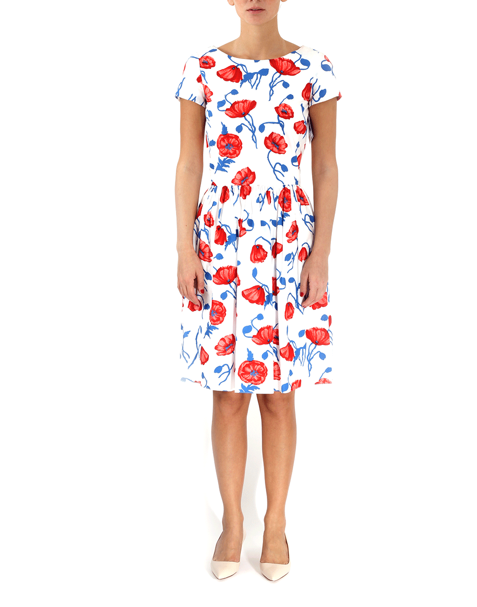 OSCAR DE LA RENTA-Tossed Poppy Dress-