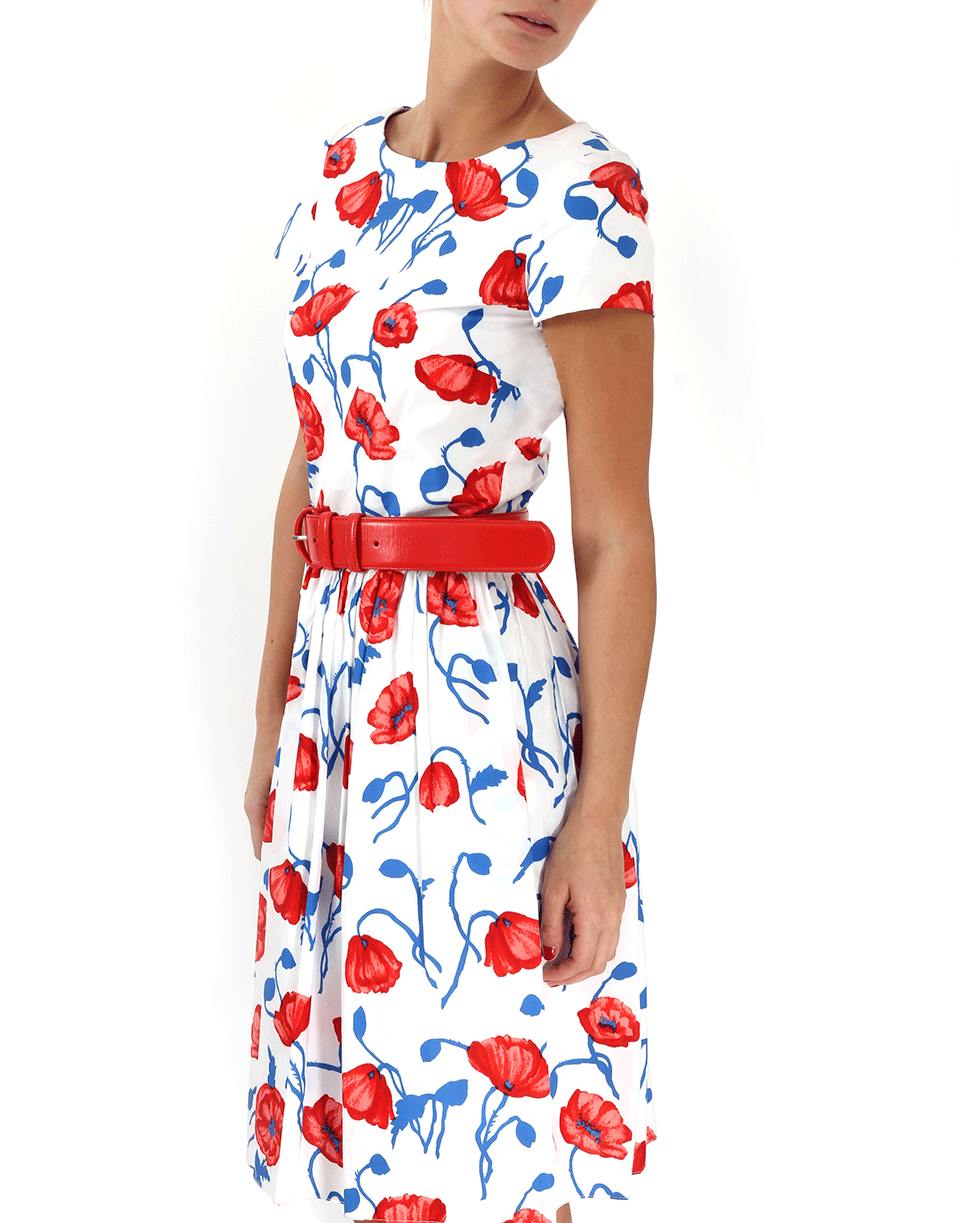 OSCAR DE LA RENTA-Tossed Poppy Dress-