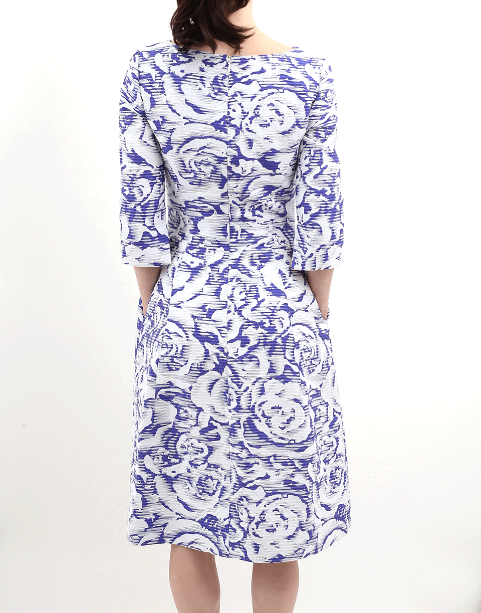 OSCAR DE LA RENTA-Ribbon Jacquard Dress-