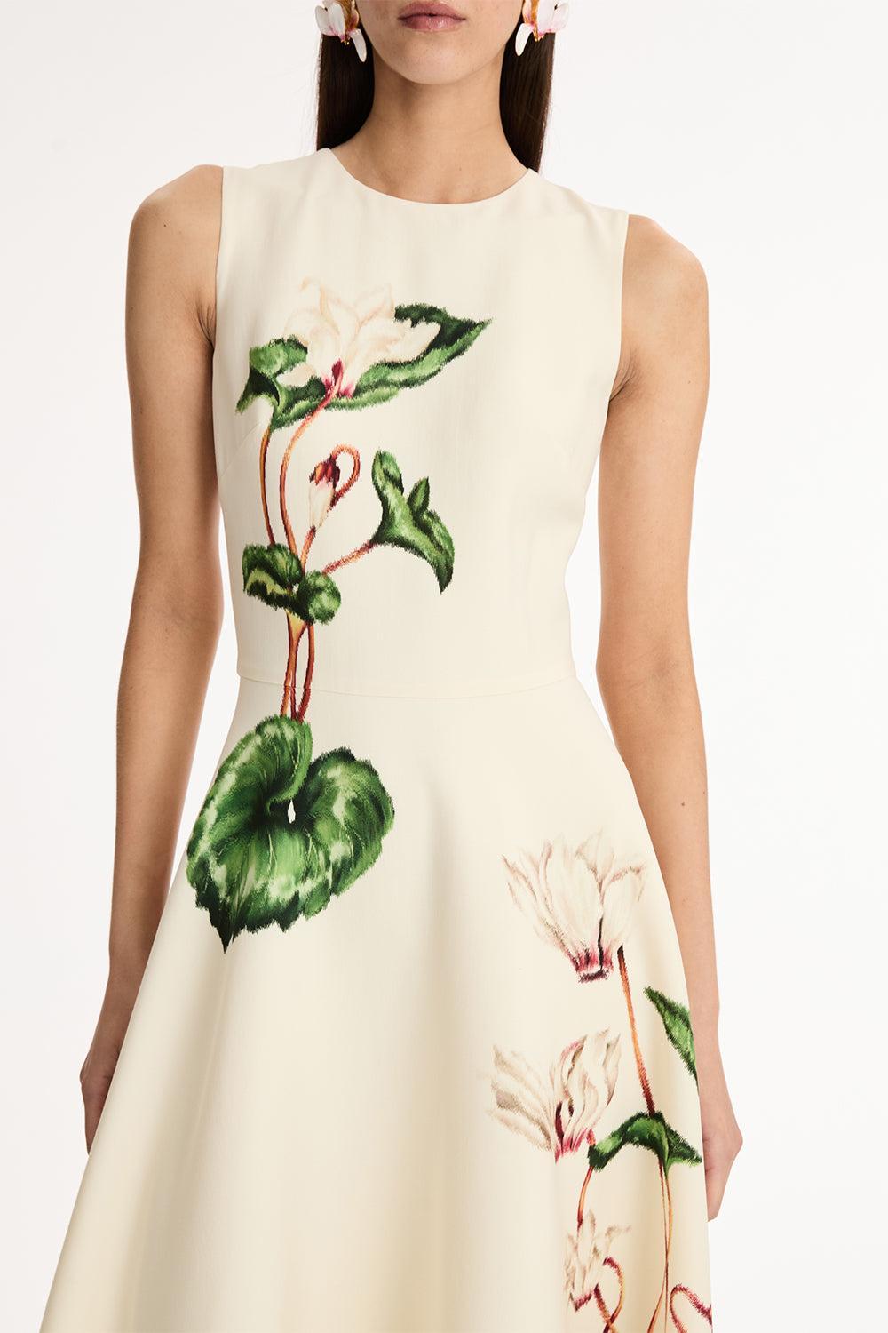 Sleevess Day Dress-WHITE-4-CLOTHINGDRESSCASUAL-OSCAR DE LA RENTA