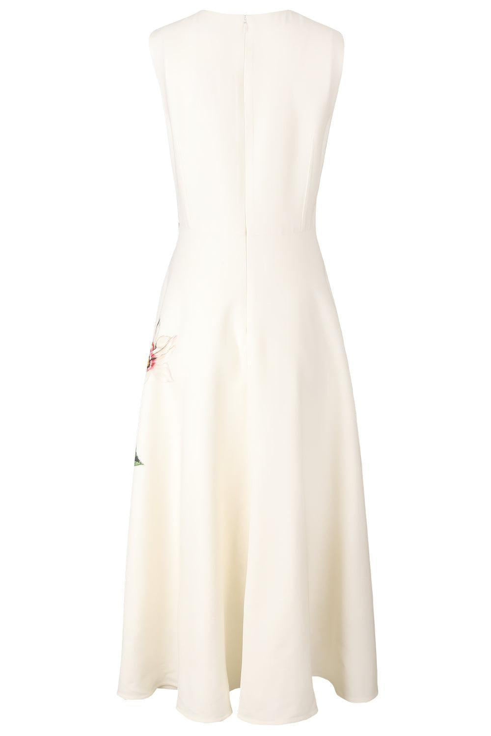 Sleevess Day Dress-WHITE-4-CLOTHINGDRESSCASUAL-OSCAR DE LA RENTA