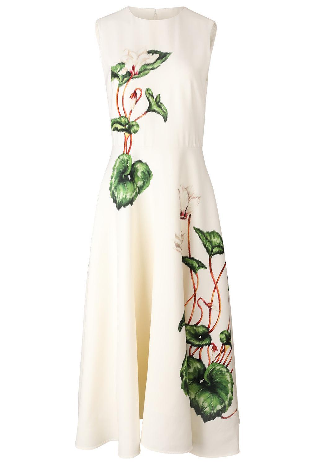 Sleevess Day Dress-WHITE-4-CLOTHINGDRESSCASUAL-OSCAR DE LA RENTA