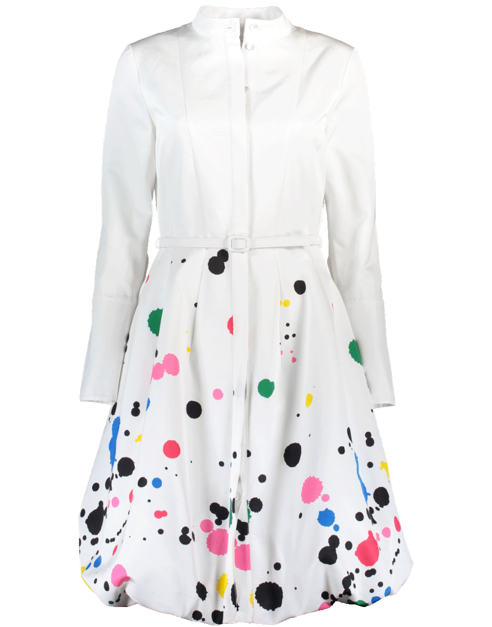 OSCAR DE LA RENTA-Paint Splatter Dress-WHITE