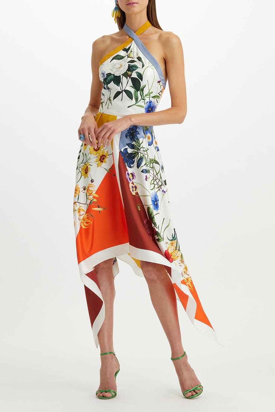 OSCAR DE LA RENTA-Halter Neck Handkerchief Dress-