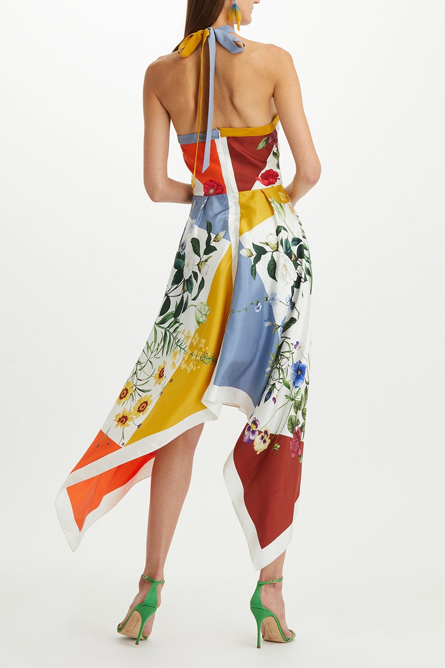 OSCAR DE LA RENTA-Halter Neck Handkerchief Dress-