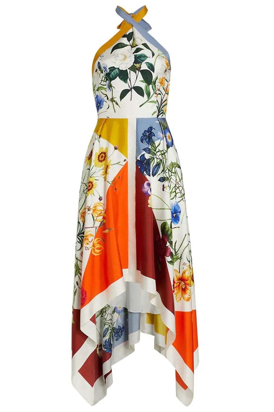 OSCAR DE LA RENTA-Halter Neck Handkerchief Dress-