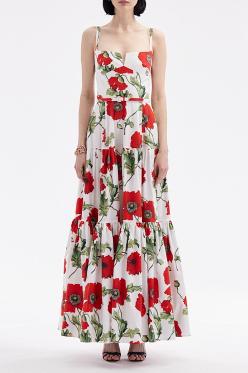 OSCAR DE LA RENTA-Poppy Tiered Maxi Dress-