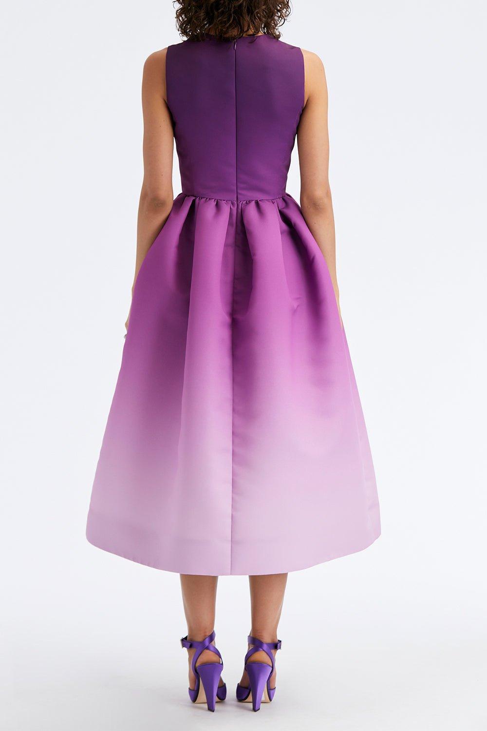 OSCAR DE LA RENTA-Ombre Faille Midi Dress-AMETHYST