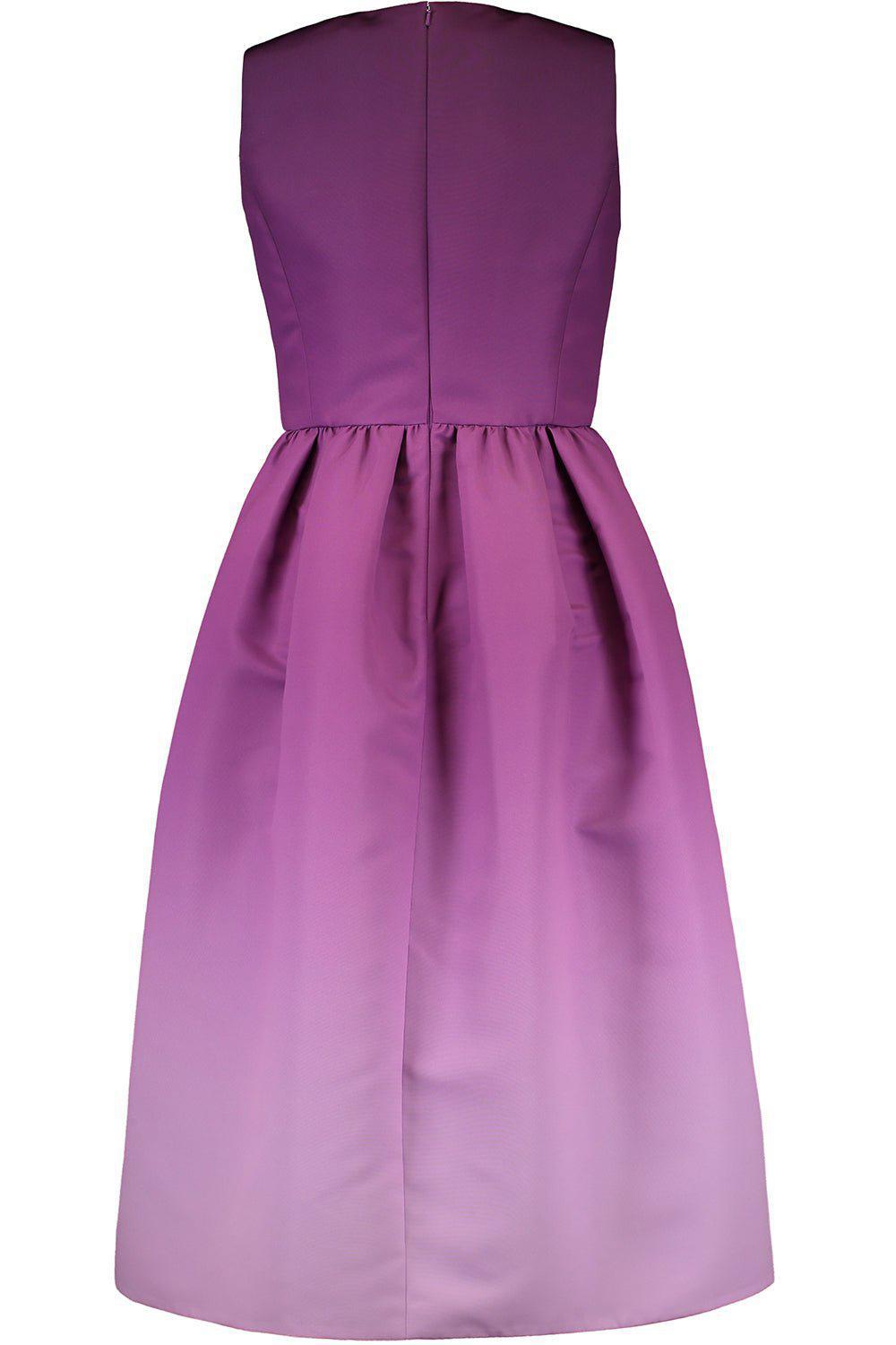 OSCAR DE LA RENTA-Ombre Faille Midi Dress-AMETHYST