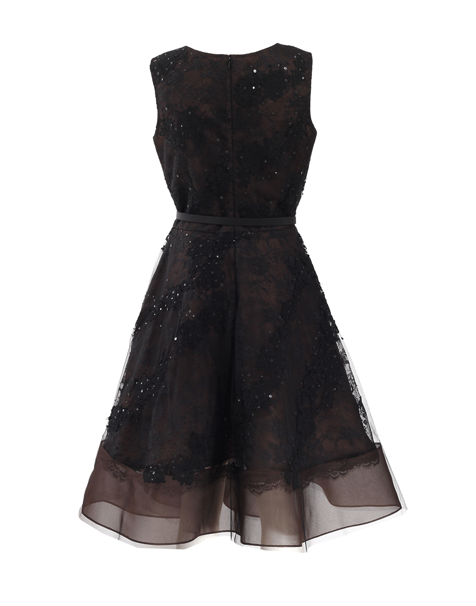 OSCAR DE LA RENTA-Black Lace Cocktail Dress-BLACK