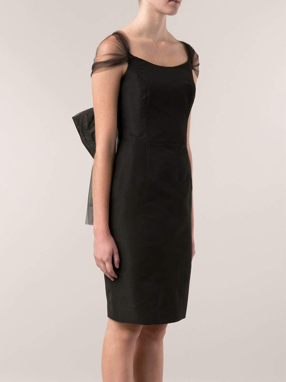 OSCAR DE LA RENTA-Pencil Dress With Tulle Bow-