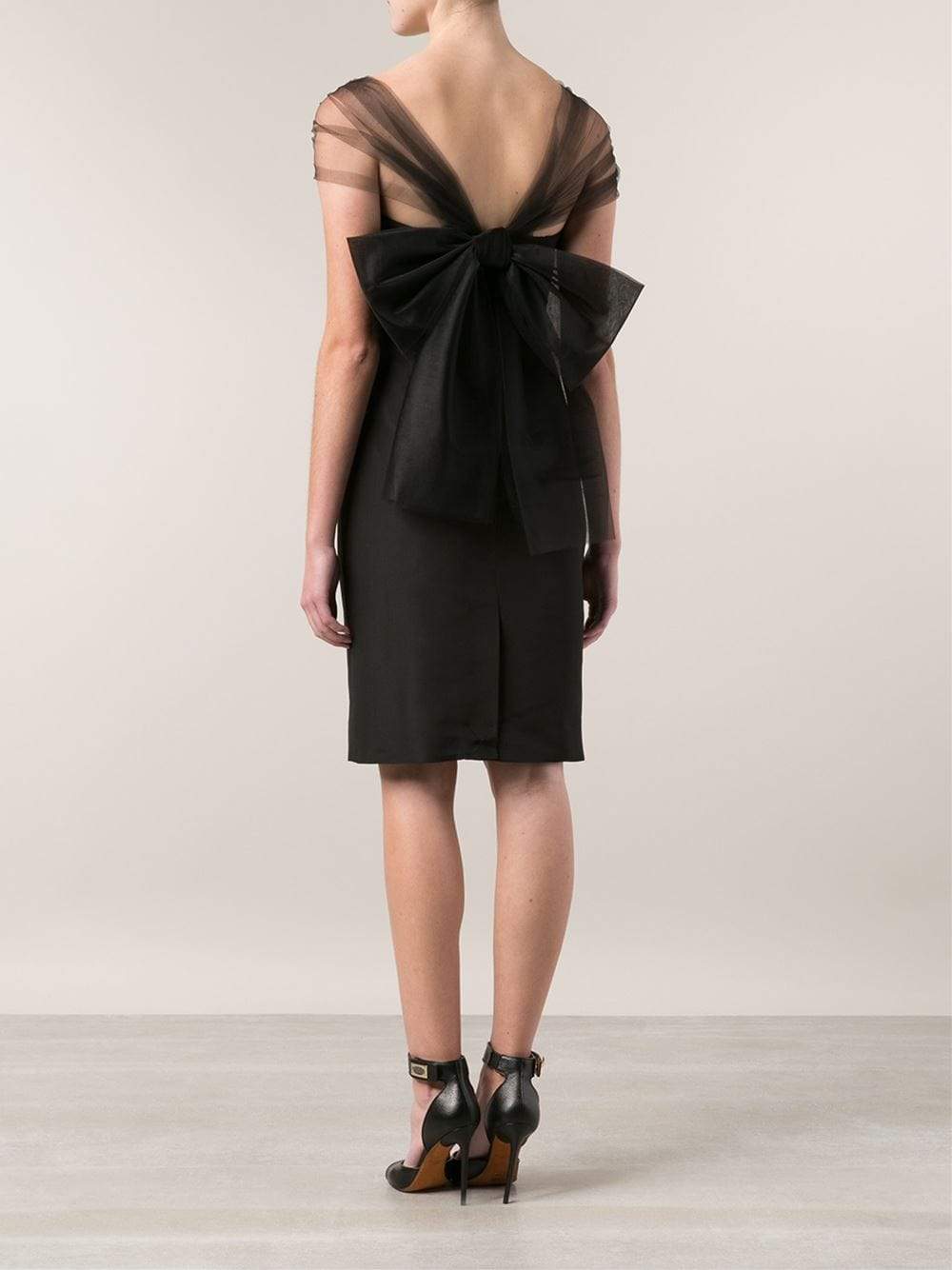 OSCAR DE LA RENTA-Pencil Dress With Tulle Bow-