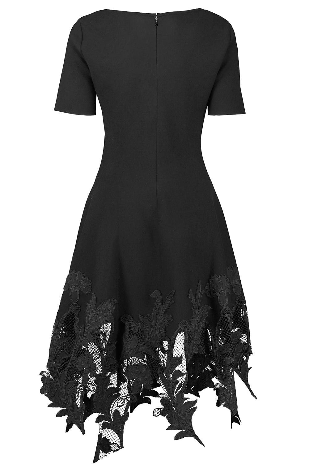 OSCAR DE LA RENTA-Short Sleeve Marbled Carnation Dress-