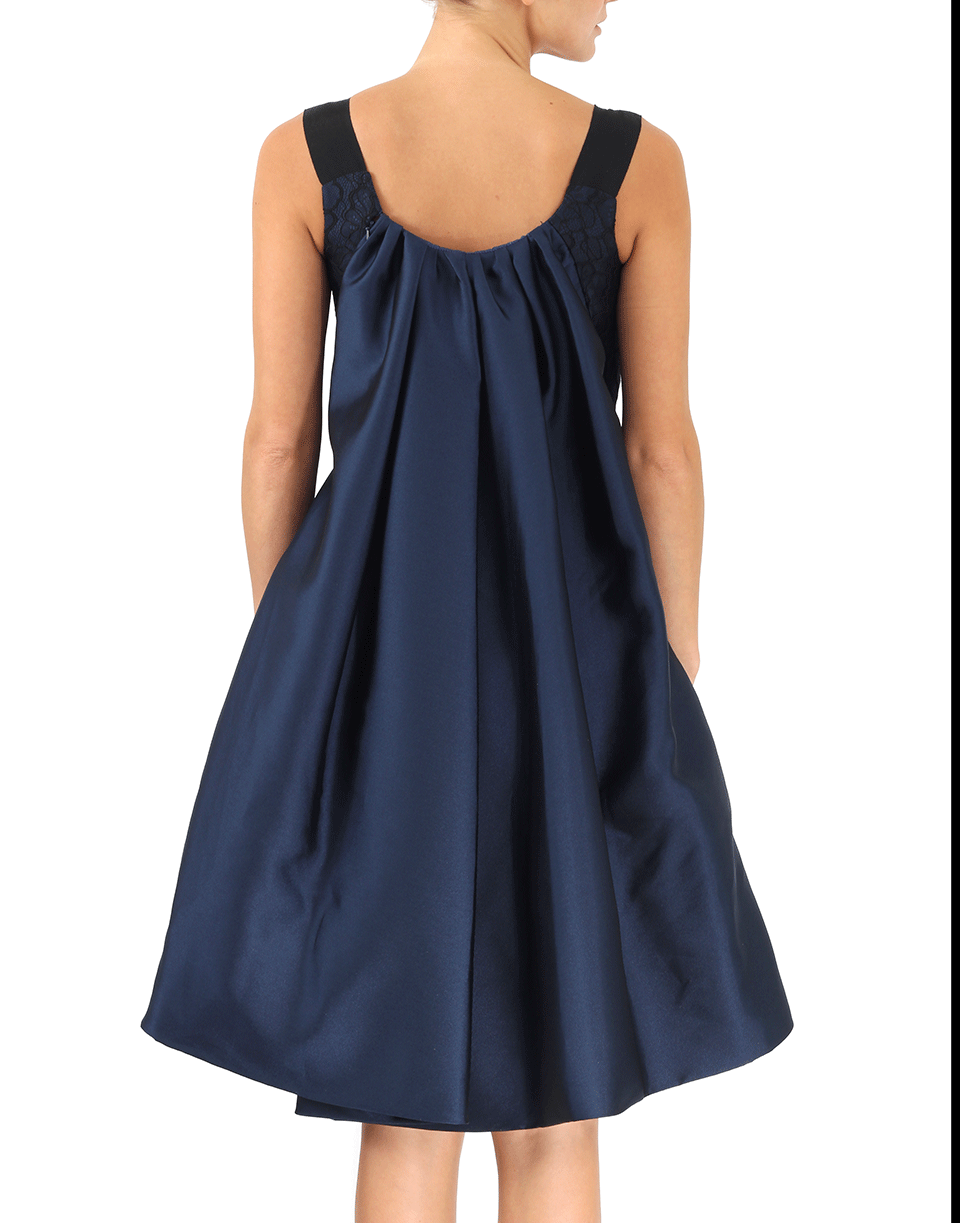 OSCAR DE LA RENTA-Wateau Jet Beaded Dress-BLUE