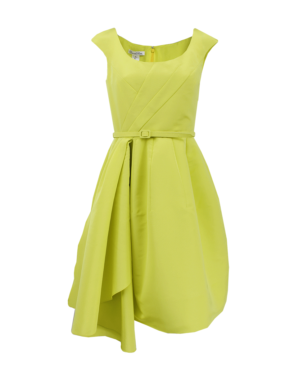 OSCAR DE LA RENTA-Full Skirt Dress With Belt-