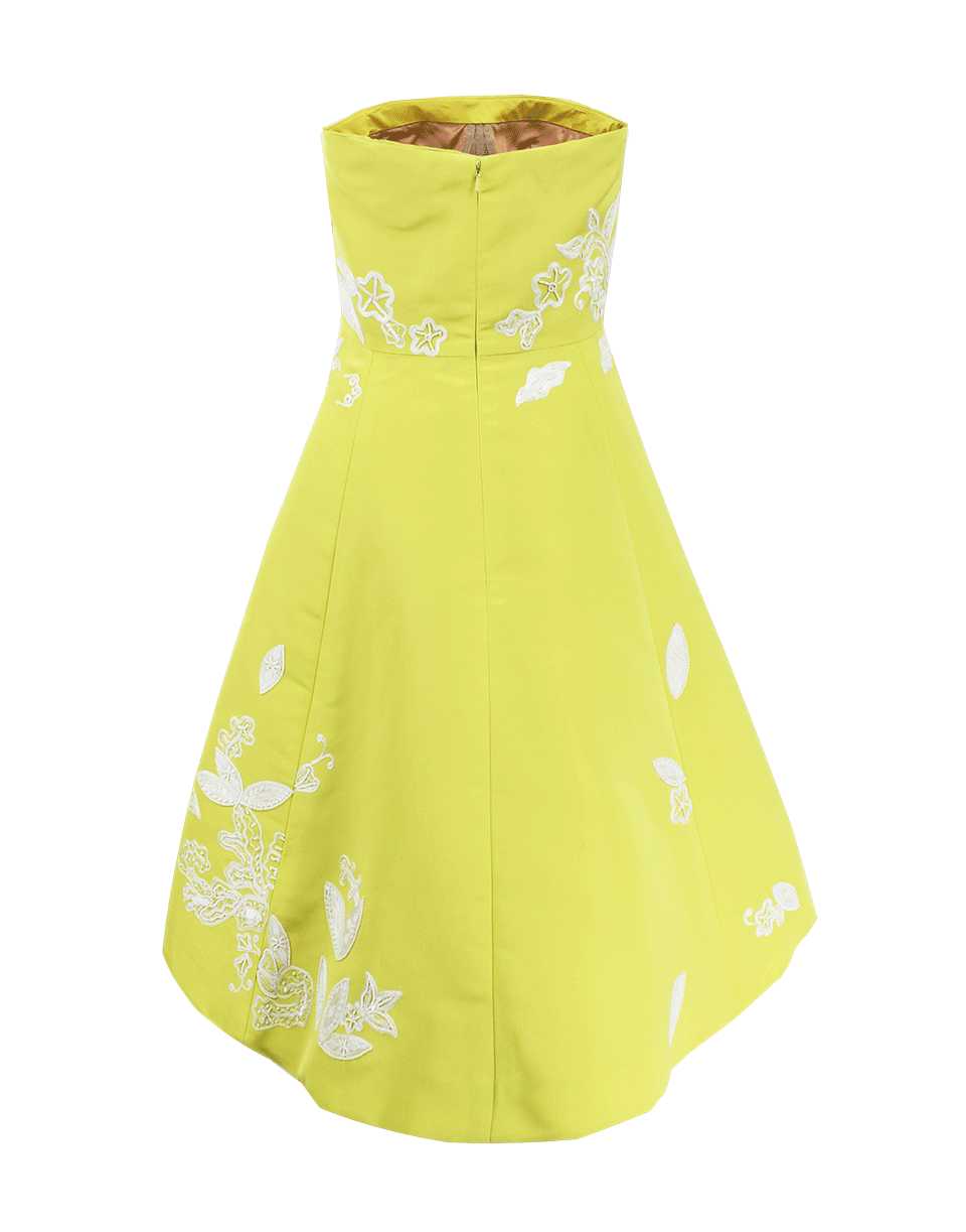 OSCAR DE LA RENTA-Strapless Embroidered Cocktail Dress-