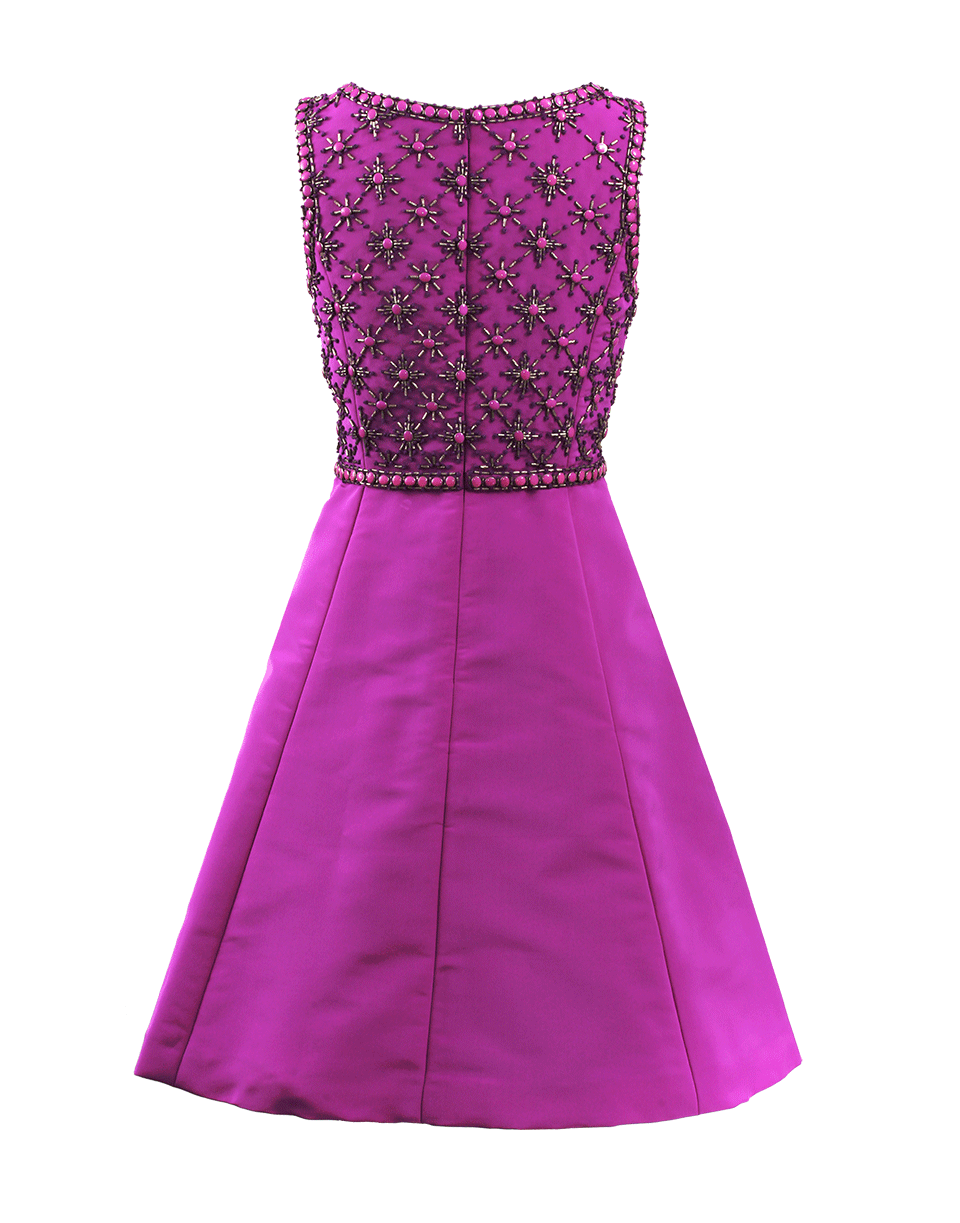 OSCAR DE LA RENTA-Jewel Neck Dress With Embroidered Bodice-