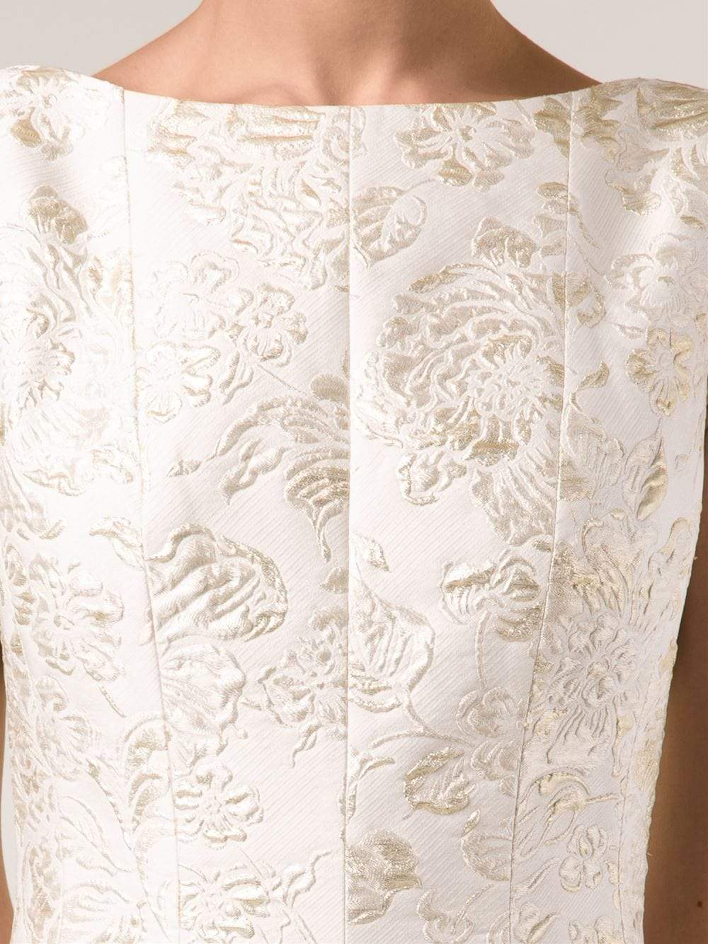 OSCAR DE LA RENTA-Bateau Neck Dress With Full Skirt-