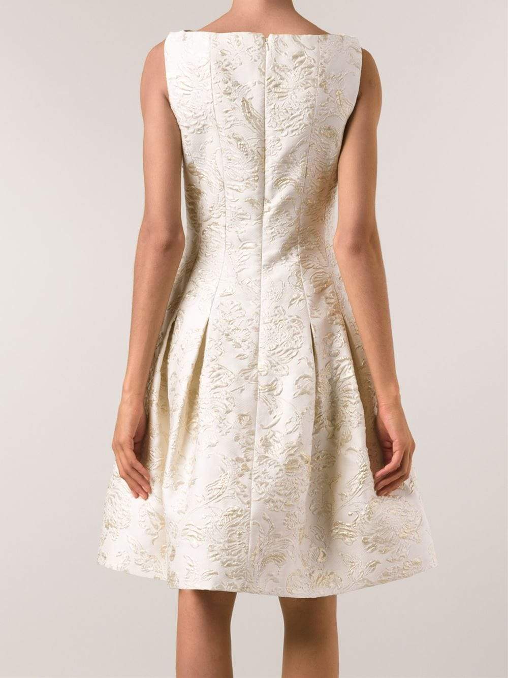 OSCAR DE LA RENTA-Bateau Neck Dress With Full Skirt-