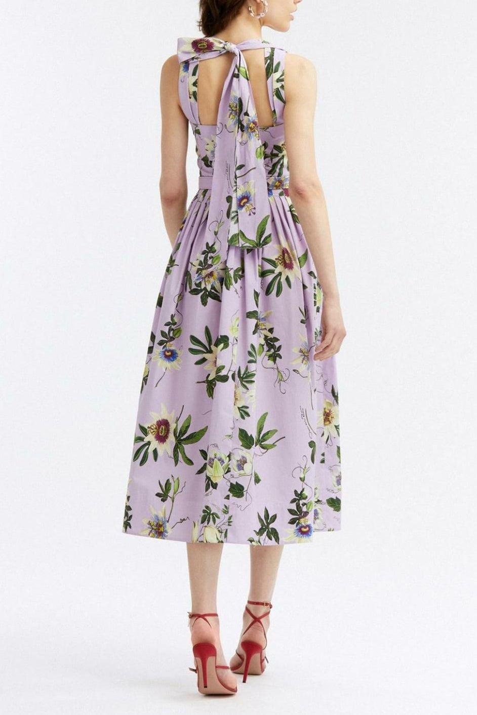 strapless open back dress Floral Printed Pleated Dress – WomanLikeU main image 0