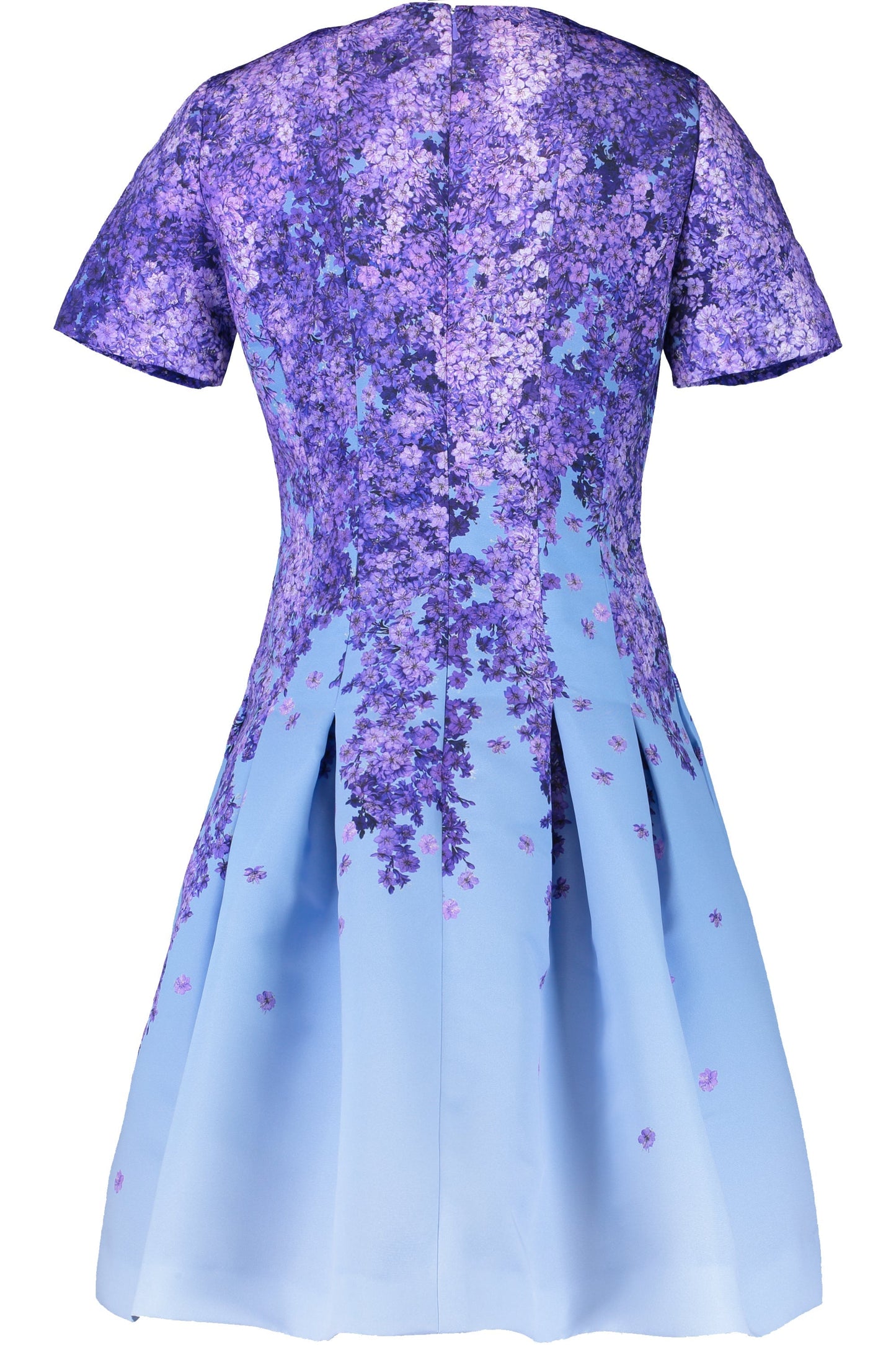 OSCAR DE LA RENTA-Short Sleeve Degrade Faille Dress-