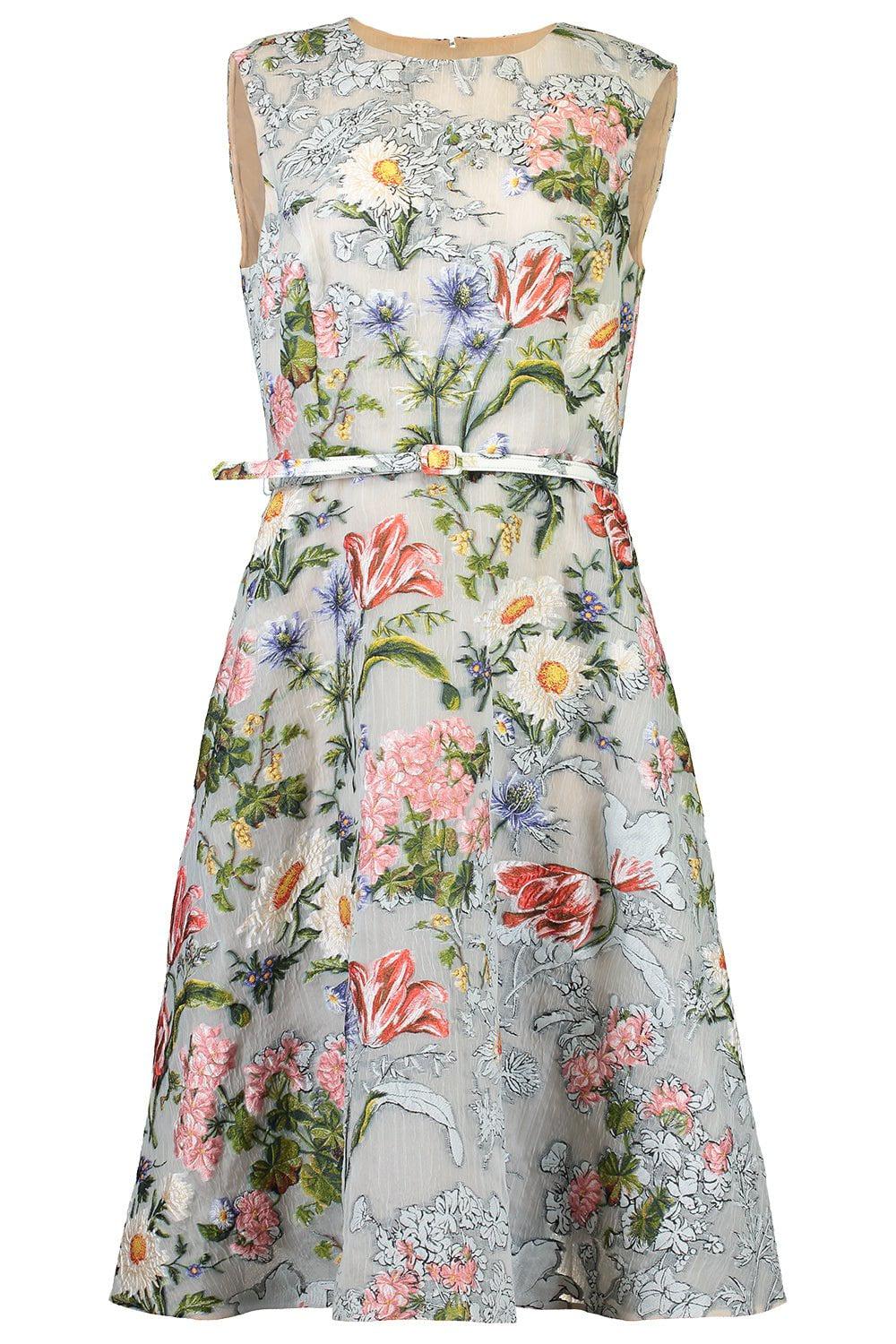 OSCAR DE LA RENTA-Sleeveless Cocktail Dress-