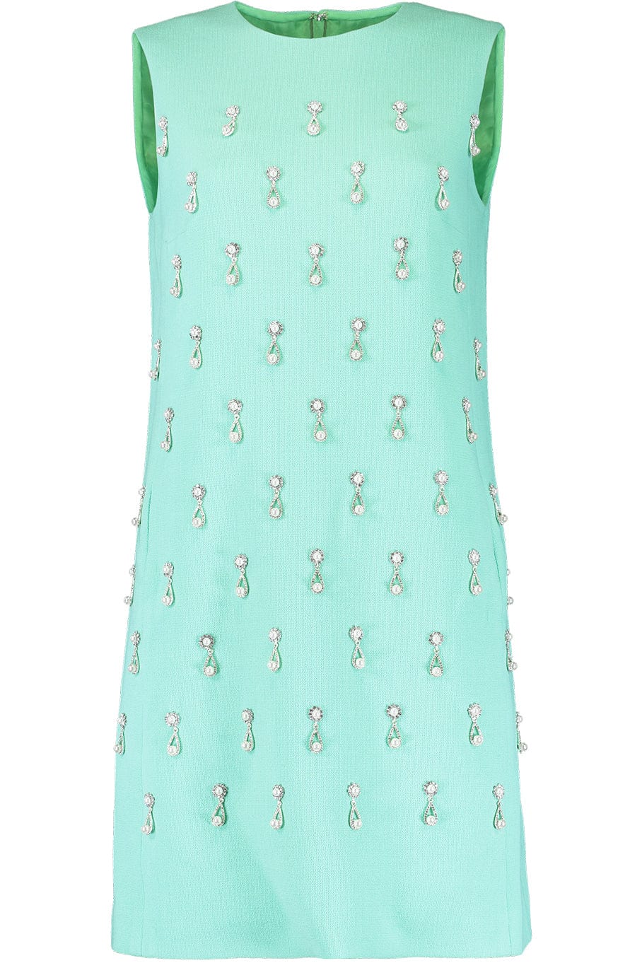 OSCAR DE LA RENTA-Sleeveless Pearl Embroidered Shift Dress-