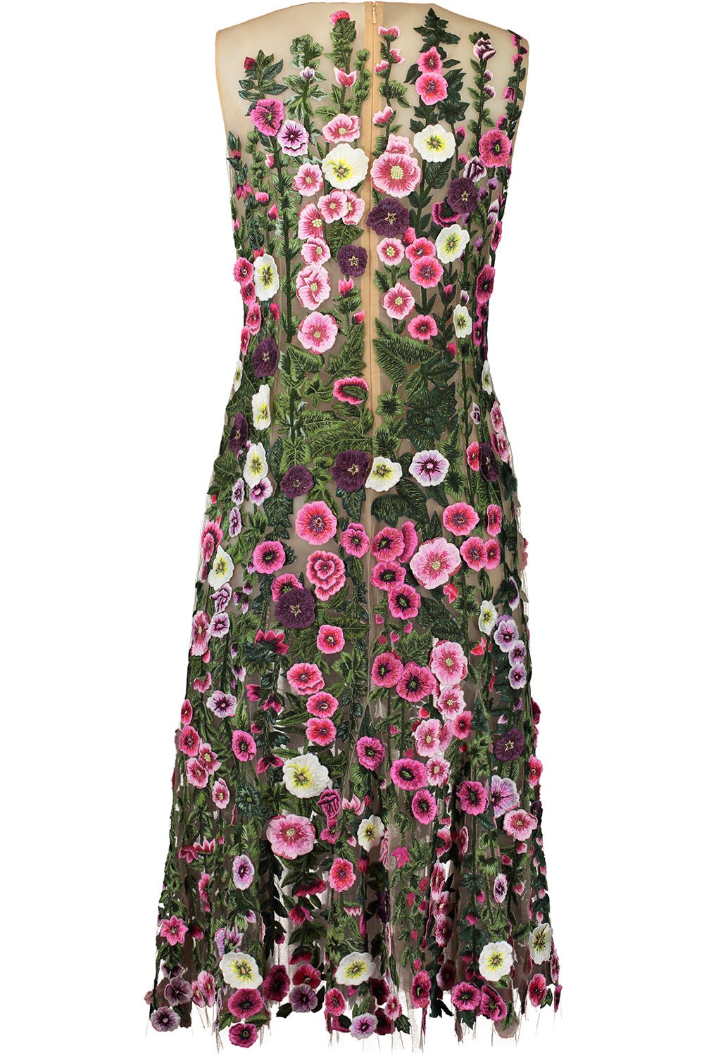 OSCAR DE LA RENTA-Hollyhock Threadwork Dress-MULTI