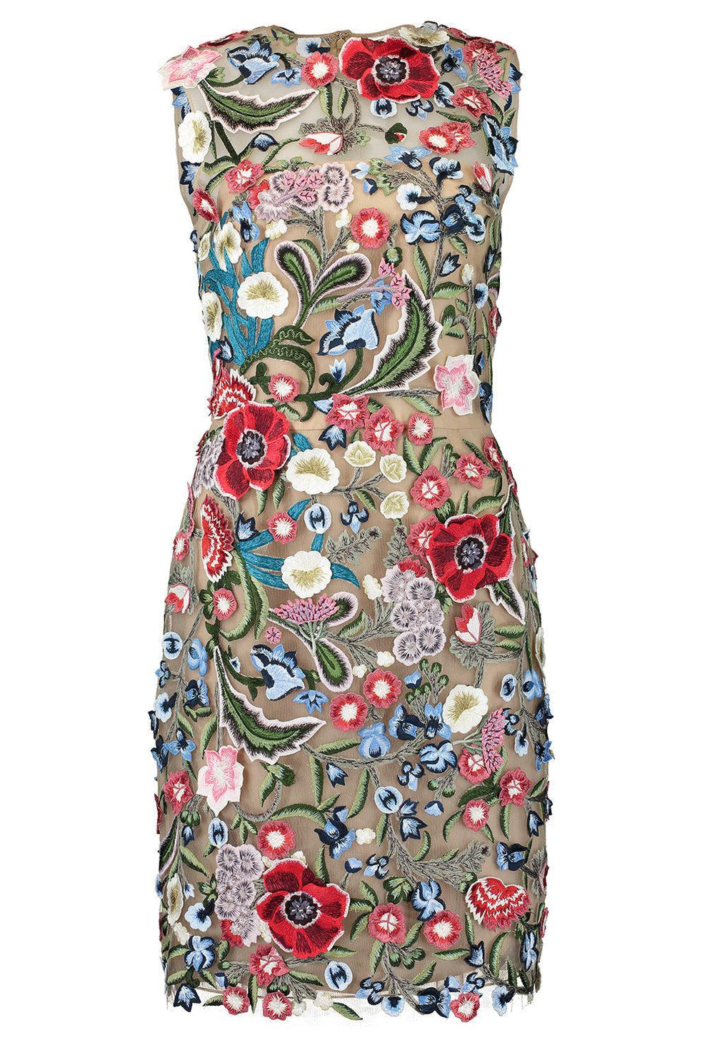 Sleeveless Floral Threadwork Cocktail Dress | OSCAR DE LA RENTA Marissa Collections Sleeveless Floral Threadwork Cocktail Dress | OSCAR DE LA RENTA Marissa Collections