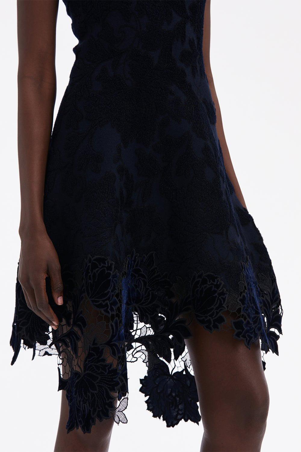 OSCAR DE LA RENTA-Sleeveless Fit And Flare Dress-NAVY