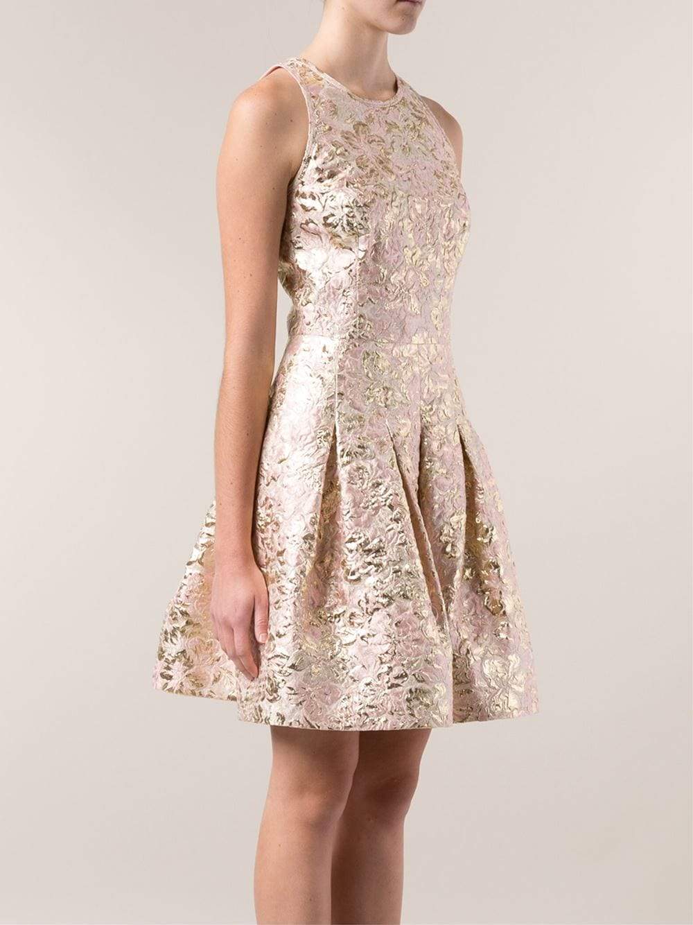 OSCAR DE LA RENTA-Floral Brocade Cocktail Dress-